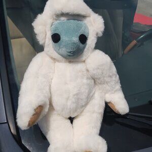 Vintage Vermont Teddy Bear Velvet Alien Face Rare Mask Collectible Jointd 16"